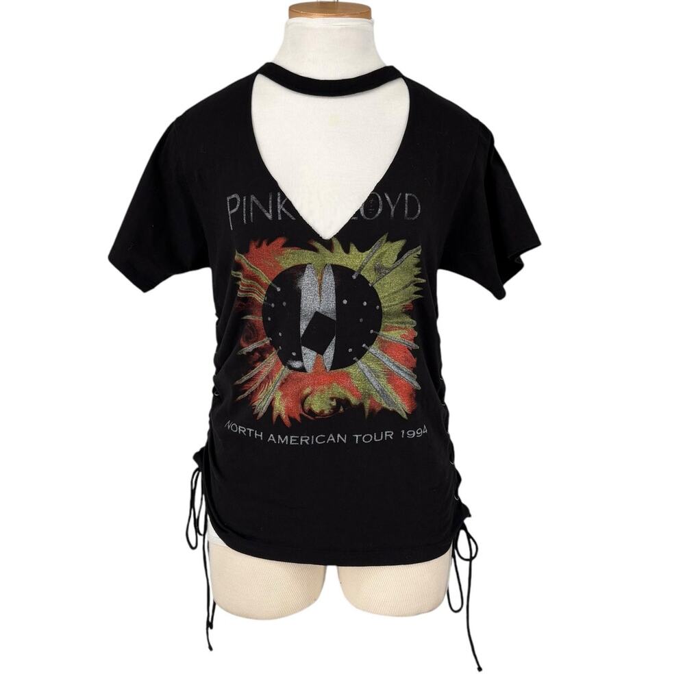 Pink Floyd North AmericanTour 1994 Tee Shirt Tie Sides Cut Out Neckline Black SM